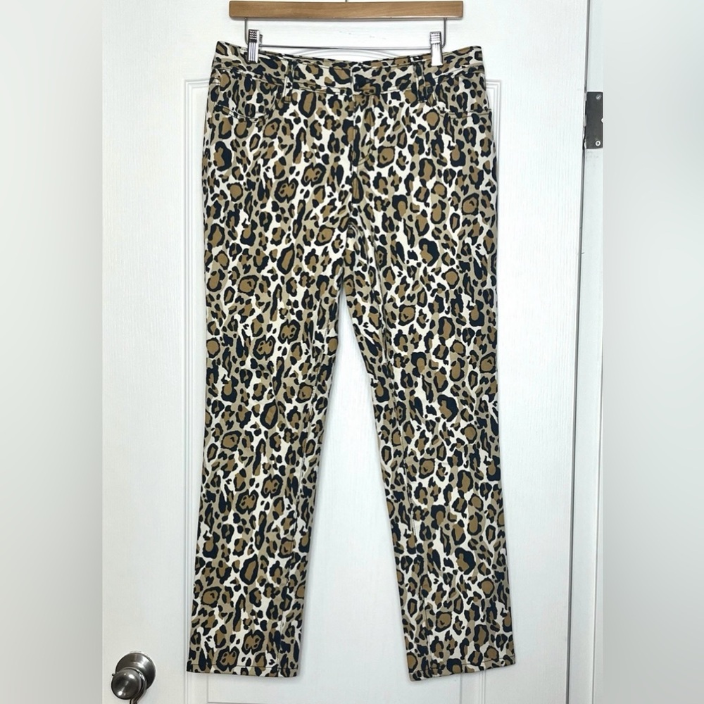 Tory Burch Leopard Animal Print Super Skinny Jeans 31” Waist Low Rise Designer
